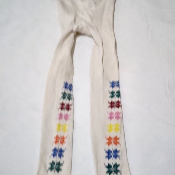 Gymboree Girls Colorful Rainbow Holiday Christmas Versatile Tights Size 6-8 - Picture 2 of 11